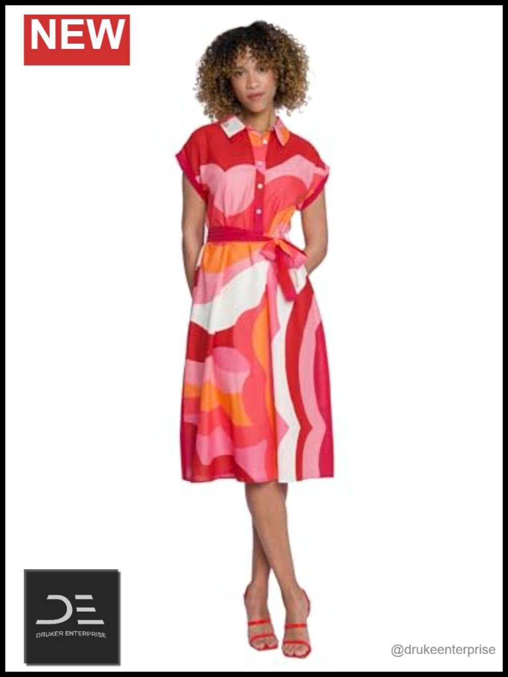 A-Line Collared Short Sleeve Dress for Wedding Guest, Semi-Formal